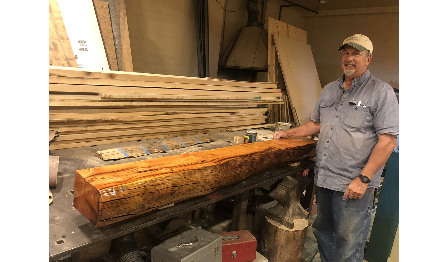 Frank working on Williams Mantle